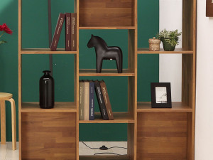 3 tier front open partition bookcase 3D मॉडल