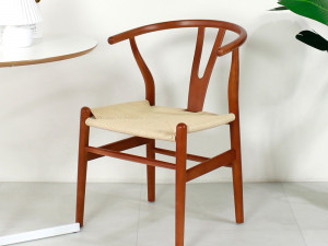 Wood rattan wire chair interior chair Modello 3D