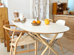 Wood rattan wire chair interior chair Modello 3D