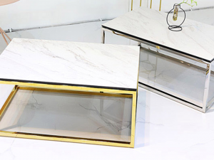 Witney Ceramic Gold Silver Living Room Sofa Table Model 3D