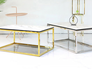 Witney Ceramic Gold Silver Living Room Sofa Table Model 3D