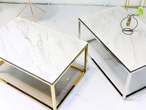 Witney Ceramic Gold Silver Living Room Sofa Table Model 3D