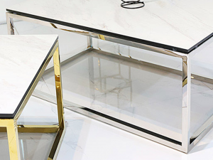 Witney Ceramic Gold Silver Living Room Sofa Table Model 3D