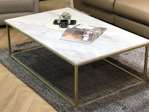 Amelie Marble Marble Gold Sofa Table Modelo 3D