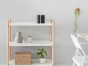 GRUET shelf 905 wide three-tier white Model 3D