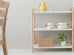 GRUET shelf 905 wide three-tier white Model 3D