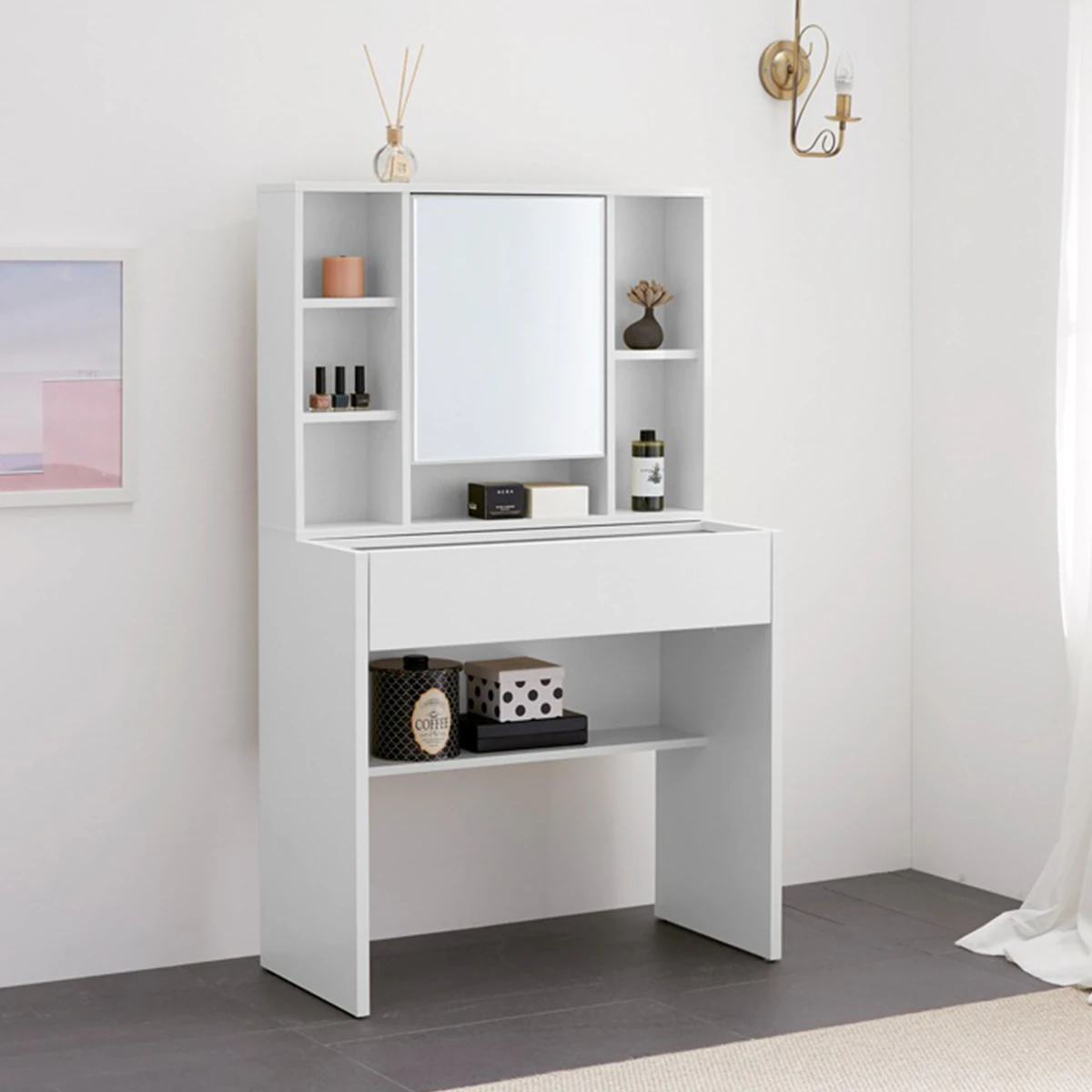 Emily 600 multi storage mini vanity table 3D Model .c4d .max .obj .3ds .fbx .stl .blend 