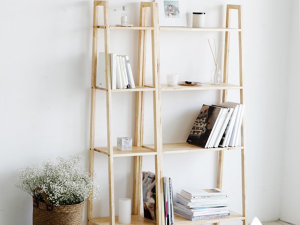 Solid wood 4-step ladder shelf 3Dモデル