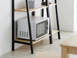 Solid wood 4-step ladder shelf 3D Model