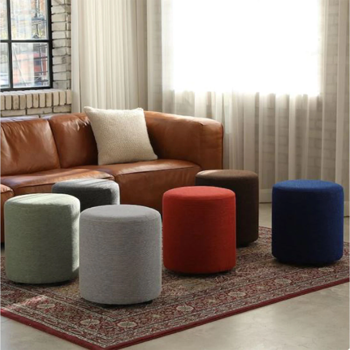 Pom Pom Fabric Round Stool 3D Model .c4d .max .obj .3ds .fbx .stl .blend 