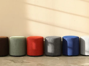 Pom Pom Fabric Round Stool 3D Model