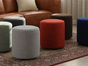 Pom Pom Fabric Round Stool 3D Model