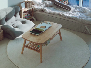 Wooden Seat Sofa Table 3D Model
