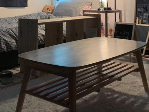Wooden Seat Sofa Table 3D Model