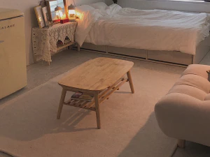 Wooden Seat Sofa Table 3D Model