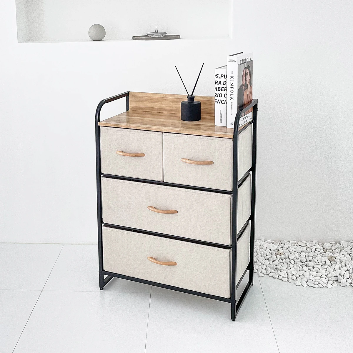 Urban fabric storage chest of drawers wide 3 tiers 3D Model .c4d .max .obj .3ds .fbx .stl .blend