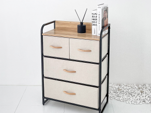 Urban fabric storage chest of drawers wide 3 tiers 3D Model