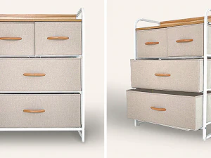 Urban fabric storage chest of drawers wide 3 tiers 3D Model