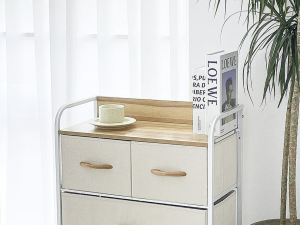 Urban fabric storage chest of drawers wide 3 tiers Modèle 3D