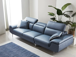 Miel 4 person moving head leather sofa 3D Model