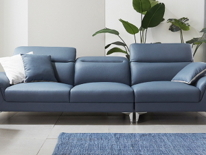Miel 4 person moving head leather sofa Modello 3D