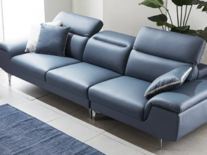 Miel 4 person moving head leather sofa Modello 3D