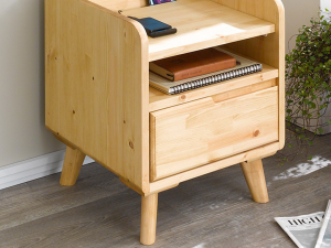 Buffley Solid Wood Smart Bed Side Table 3D Model