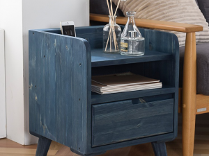 Buffley Solid Wood Smart Bed Side Table 3D Model