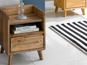 Buffley Solid Wood Smart Bed Side Table 3D Model