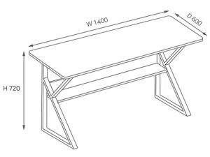 Computer Desk 1400 3D Model