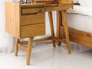 Scandinavian wood storage mirror dressing table 3D Model