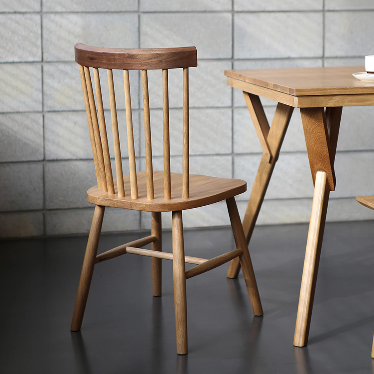 Ethnic Oak Walnut Solid Wood Chair 3D Model .c4d .max .obj .3ds .fbx .stl .blend