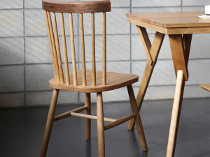 Ethnic Oak Walnut Solid Wood Chair 3D Model