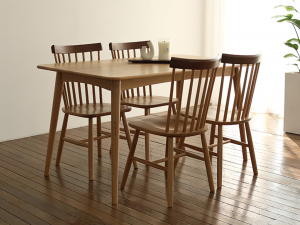 Ethnic Oak Walnut Solid Wood Chair 3D Model