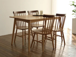 Ethnic Oak Walnut Solid Wood Chair 3D Model