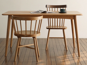 Ethnic Oak Walnut Solid Wood Chair 3D Model
