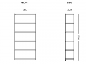 5 steps open type iron bookshelf 3D मॉडल