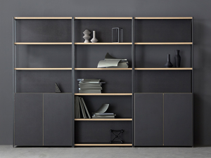 5 steps open type iron bookshelf 3D मॉडल