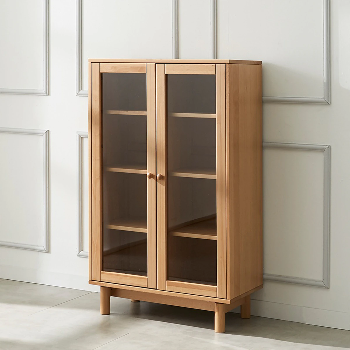 Beaches solid wood glass cabinet 3D Model .c4d .max .obj .3ds .fbx .stl .blend 