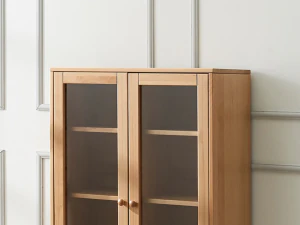 Beaches solid wood glass cabinet 3D Model