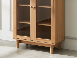 Beaches solid wood glass cabinet 3D Model