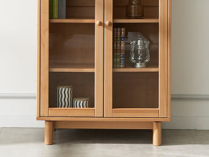 Beaches solid wood glass cabinet 3D Model