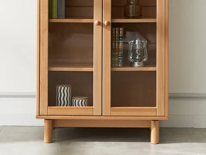 Beaches solid wood glass cabinet 3D Model