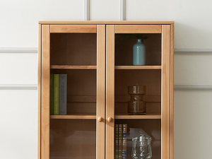 Beaches solid wood glass cabinet 3D Model