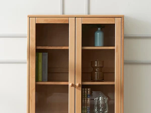 Beaches solid wood glass cabinet 3D Model
