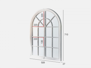 Antique interior arched window wall mirror 3D Model