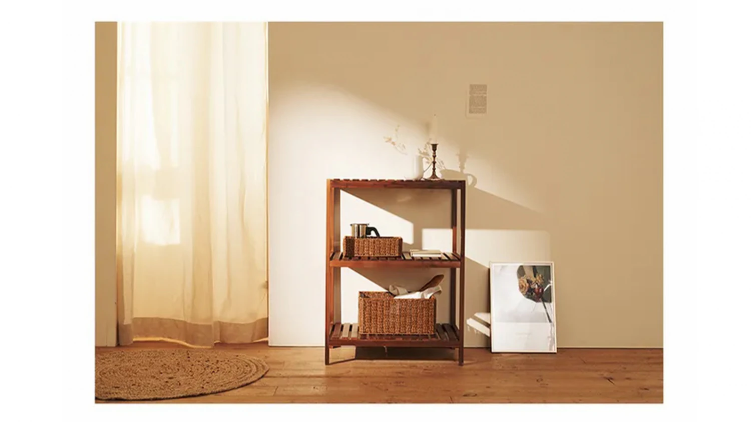 Wood shelf cabinet 3D Model .c4d .max .obj .3ds .fbx .stl .blend 
