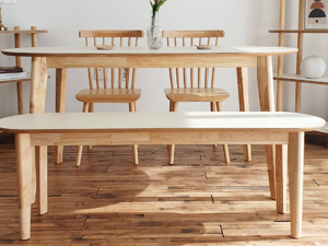 HPL laminate oval solid wood dining table 3D Модель