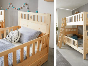 Road Finland Solid Wood Separation General Bunk Bed 3D Model