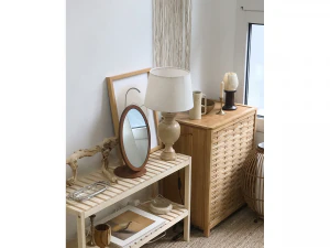 Hennings Chestnut Wood Tabletop Mirror 3D Model
